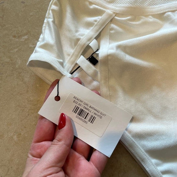 White choker mesh high waisted bikini set- New With Tags - Picture 10 of 10